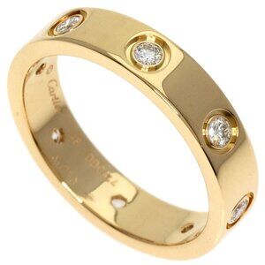 CARTIER Love Ring Small Model 8 Diamonds Yellow Gold (US Size 4.5) #48